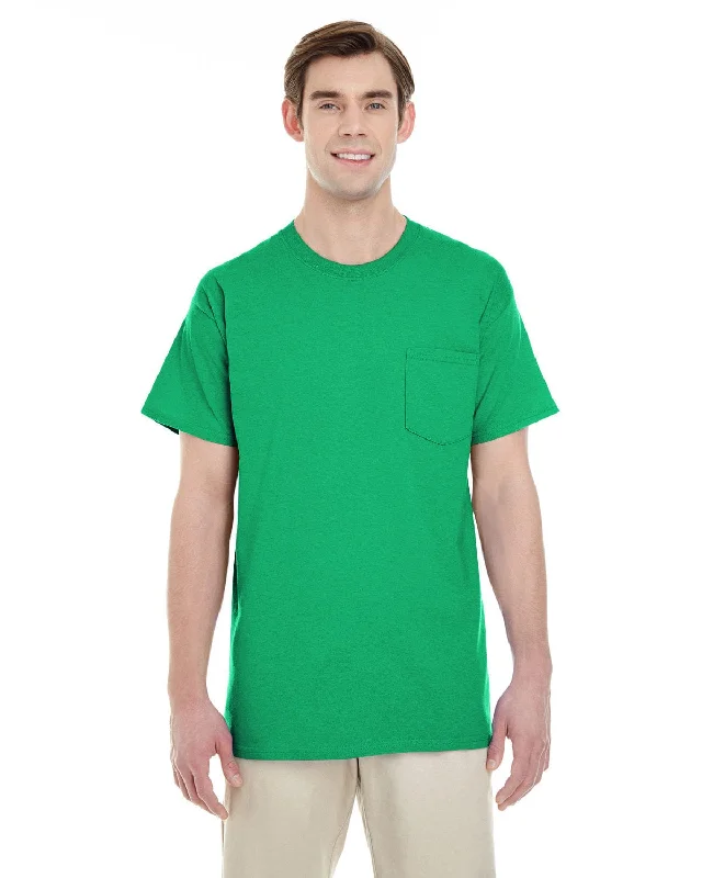 Gildan Pocket T-Shirt | Irish Green Chenille Brocade Lace