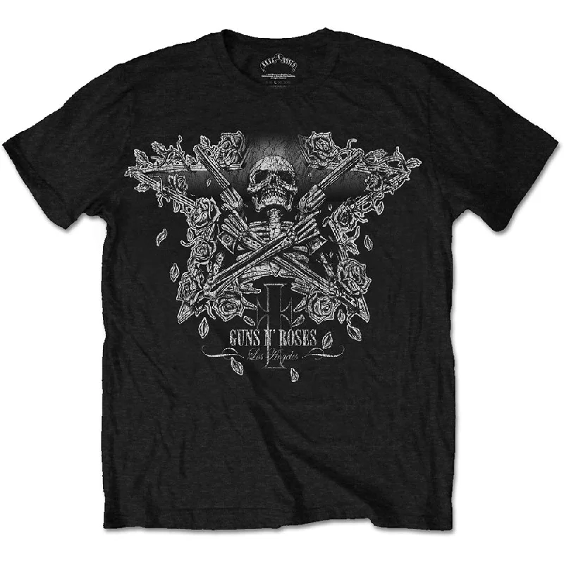 Guns N' Roses | Official Band T-Shirt | Skeleton Guns Wool Fabric Cashmere Fabric Tweed Fabric Guns N' Roses | Official Band T-Shirt | Skeleton Guns Wool Fabric Cashmere Fabric Tweed Fabric