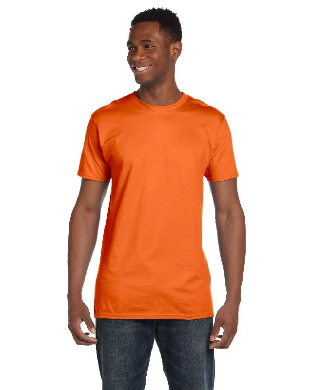 Hanes Combed Cotton T-Shirt | Orange Mesh Fabric Canvas Fabric Denim Fabric