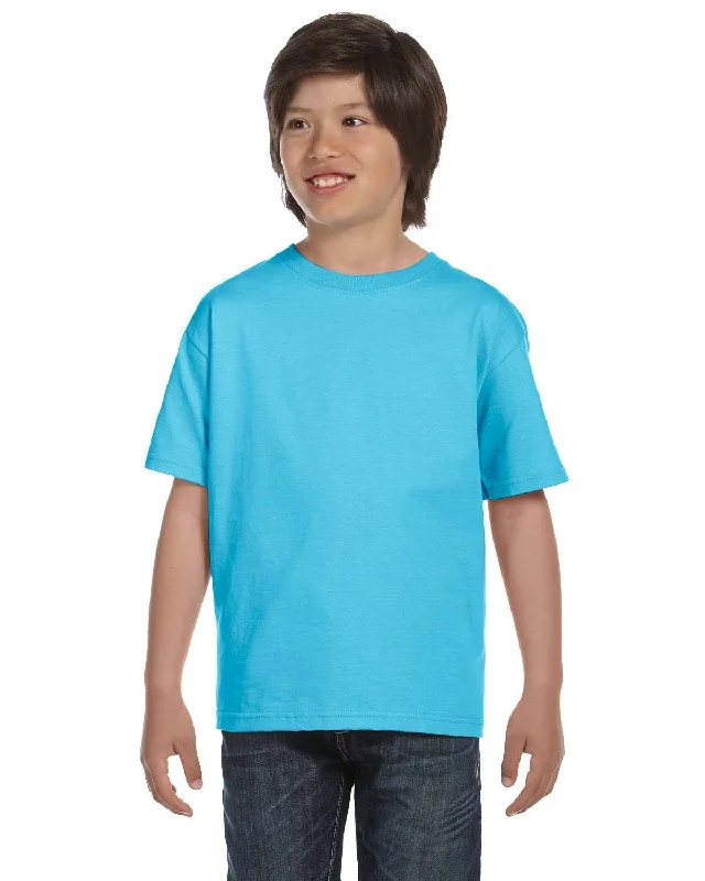 Hanes Youth ComfortSoft T-Shirt | Light Blue Machine Wash Dry Clean Hand Wash