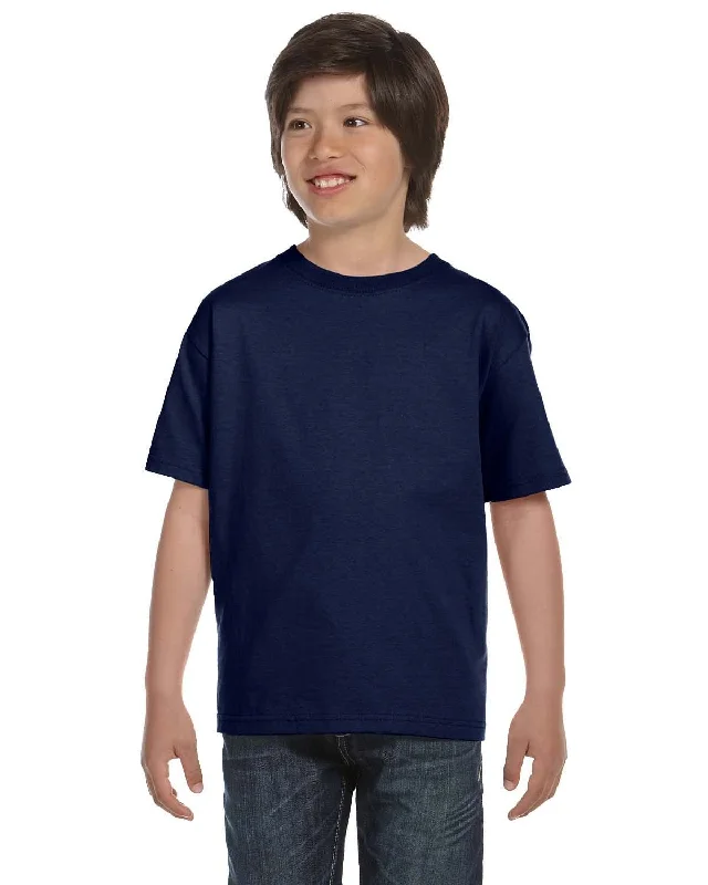 Hanes Youth ComfortSoft T-Shirt | Navy Mesh Canvas Denim