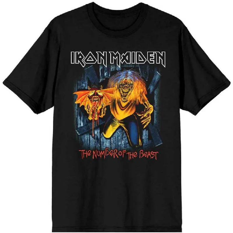 Iron Maiden | Official Band T-Shirt | Number of the Beast Eddie Panel Burst Striped Floral Plaid Iron Maiden | Official Band T-Shirt | Number of the Beast Eddie Panel Burst Striped Floral Plaid