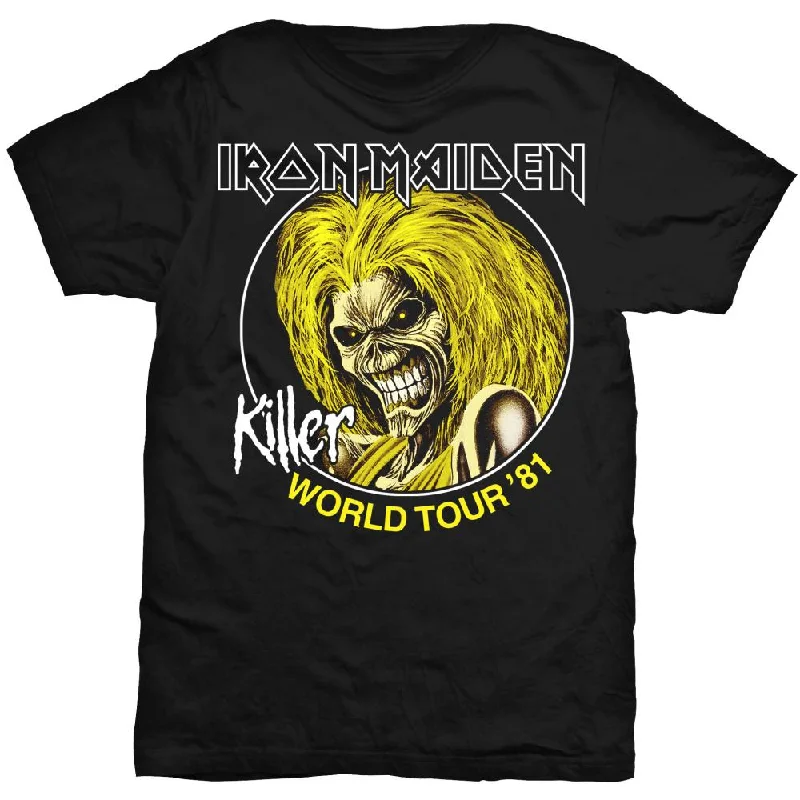 Iron Maiden | Official Band T-Shirt | Killer World Tour 81 Handmade Hand-knitted Hand-woven Iron Maiden | Official Band T-Shirt | Killer World Tour 81 Handmade Hand-knitted Hand-woven