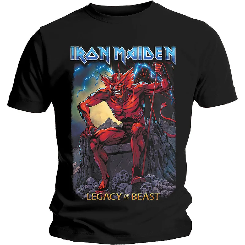 Iron Maiden | Official Band T-Shirt | Legacy of the Beast 2 Devil Thin T-Shirt Open Front Quick Dry Iron Maiden | Official Band T-Shirt | Legacy of the Beast 2 Devil Thin T-Shirt Open Front Quick Dry