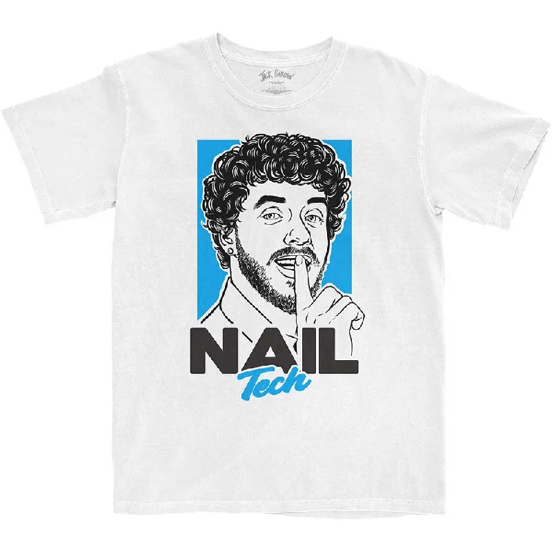 Jack Harlow | Official Band T-Shirt | Nail Tech White Satin Blend Silk Blend Wool Blend Jack Harlow | Official Band T-Shirt | Nail Tech White Satin Blend Silk Blend Wool Blend