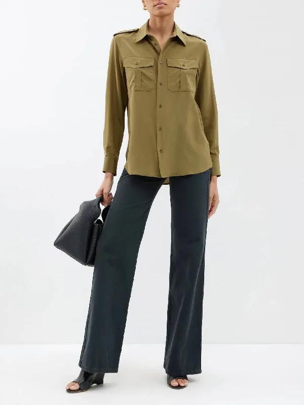 Jeanette Top In Olive Stylish Tapered Fit Jeans