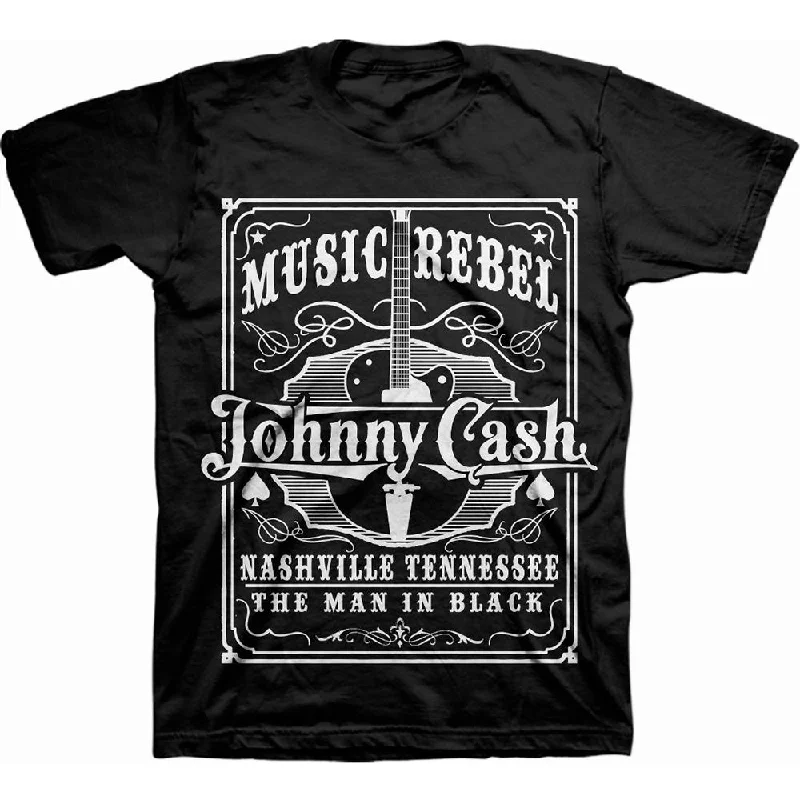 Johnny Cash | Official Band T-Shirt | Music Rebel Real Fur Shearling Chenille