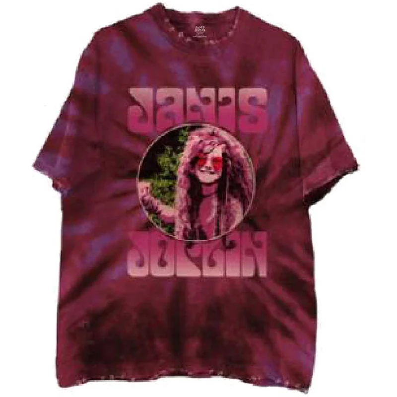 Janis Joplin | Official Band T-Shirt | Pink Shades (Dip-Dye) Beaded Sequined Faux Fur Janis Joplin | Official Band T-Shirt | Pink Shades (Dip-Dye) Beaded Sequined Faux Fur