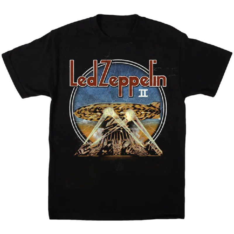 Led Zeppelin | Official Band T-Shirt | LZII Searchlights Zippered Buttoned Snapped