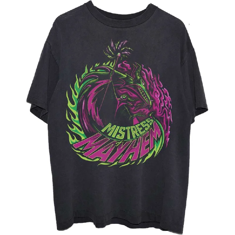 Disney | Official Band T-Shirt | Sleeping Beauty Maleficent Mistress of Mayhem Notch Collar Peter Pan Collar Cowl Neck Disney | Official Band T-Shirt | Sleeping Beauty Maleficent Mistress of Mayhem Notch Collar Peter Pan Collar Cowl Neck
