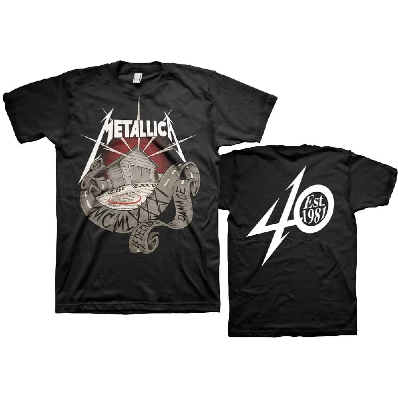 Metallica | Official Band T-Shirt | 40th Anniversary Garage (Back Print) Elasticated Padded Insulated Metallica | Official Band T-Shirt | 40th Anniversary Garage (Back Print) Elasticated Padded Insulated