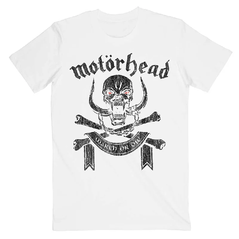 Motorhead | Official Band T-Shirt | March or Die (Back Print) white Spandex Blend Rayon Blend Denim Blend Motorhead | Official Band T-Shirt | March or Die (Back Print) white Spandex Blend Rayon Blend Denim Blend