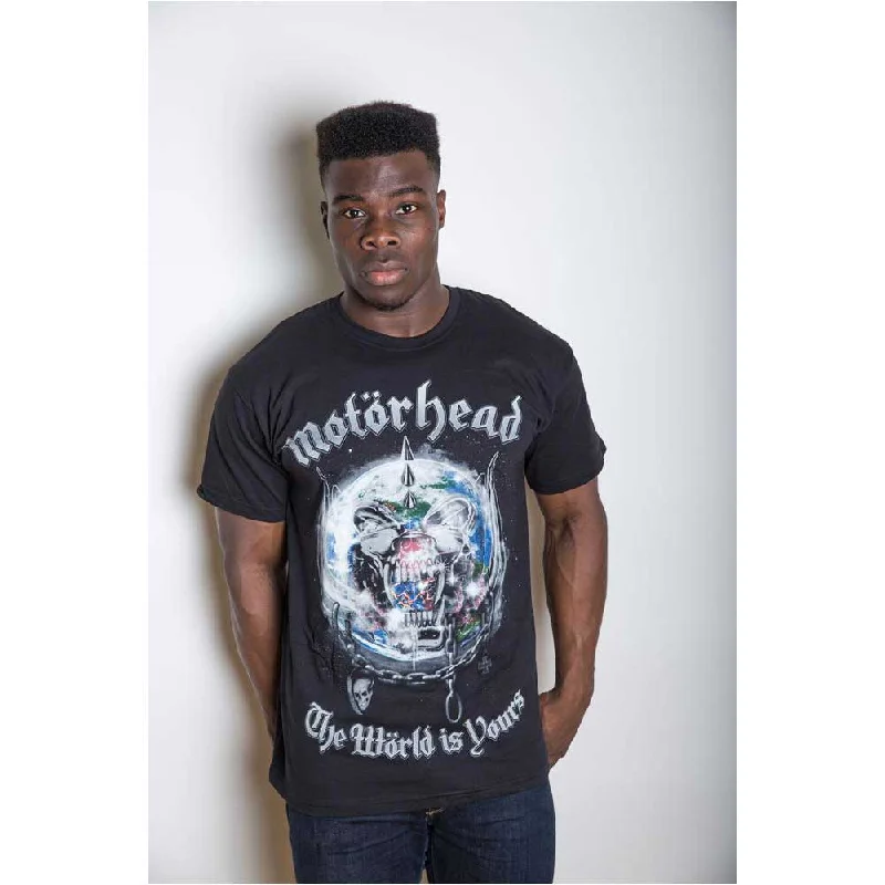 Motorhead | Official Band T-Shirt | The World is your Album Fitted T-Shirt Seamless Stretchy Motorhead | Official Band T-Shirt | The World is your Album Fitted T-Shirt Seamless Stretchy