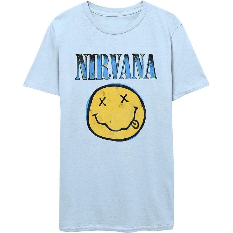 Nirvana | Official Band T-Shirt | Xerox Happy Face Cashmere Blend Cotton Blend Poly Blend Nirvana | Official Band T-Shirt | Xerox Happy Face Cashmere Blend Cotton Blend Poly Blend
