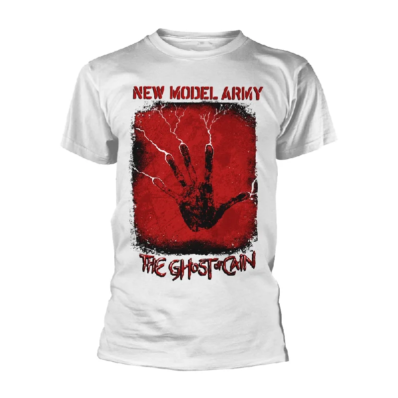 New Model Army Unisex T-shirt: The Ghost Of Cain (White) Basic T-Shirt Crew Neck Short Sleeve New Model Army Unisex T-shirt: The Ghost Of Cain (White) Basic T-Shirt Crew Neck Short Sleeve