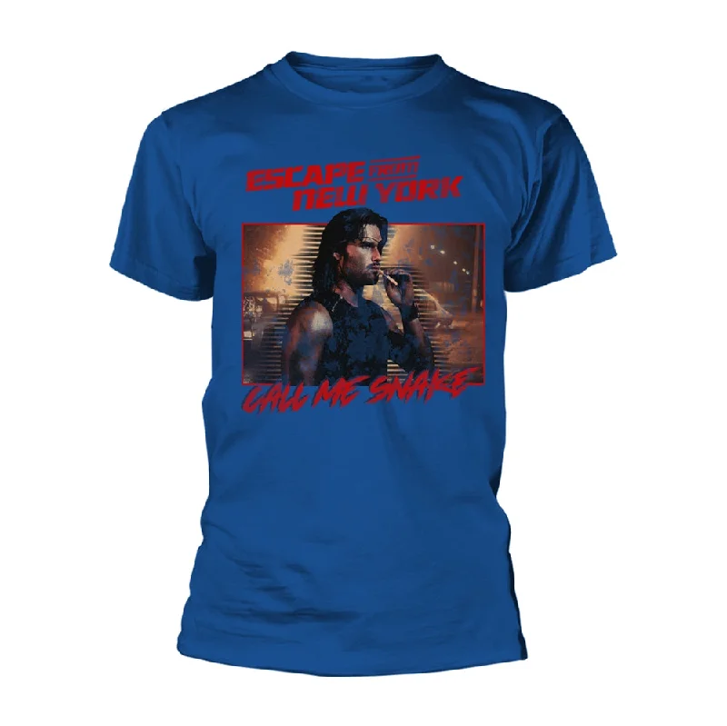 Escape From New York Unisex T-shirt: Call Me Snake (Royal Blue) Fleece Nylon Spandex Escape From New York Unisex T-shirt: Call Me Snake (Royal Blue) Fleece Nylon Spandex