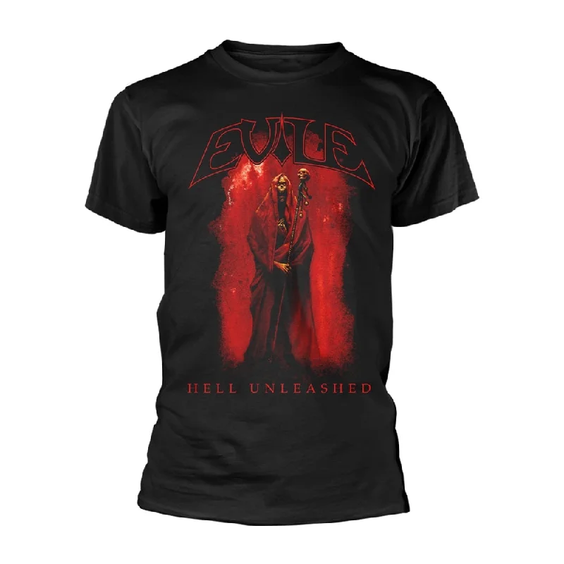 Evile Unisex T-shirt: Hell Unleashed (Black) (back print) Anti-Pilling Machine Wash Handmade Evile Unisex T-shirt: Hell Unleashed (Black) (back print) Anti-Pilling Machine Wash Handmade