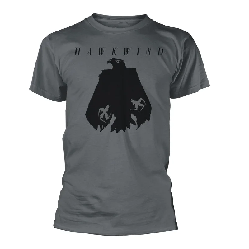 Hawkwind Unisex T-shirt: Eagle (Charcoal) Spandex Blend Rayon Blend Denim Blend