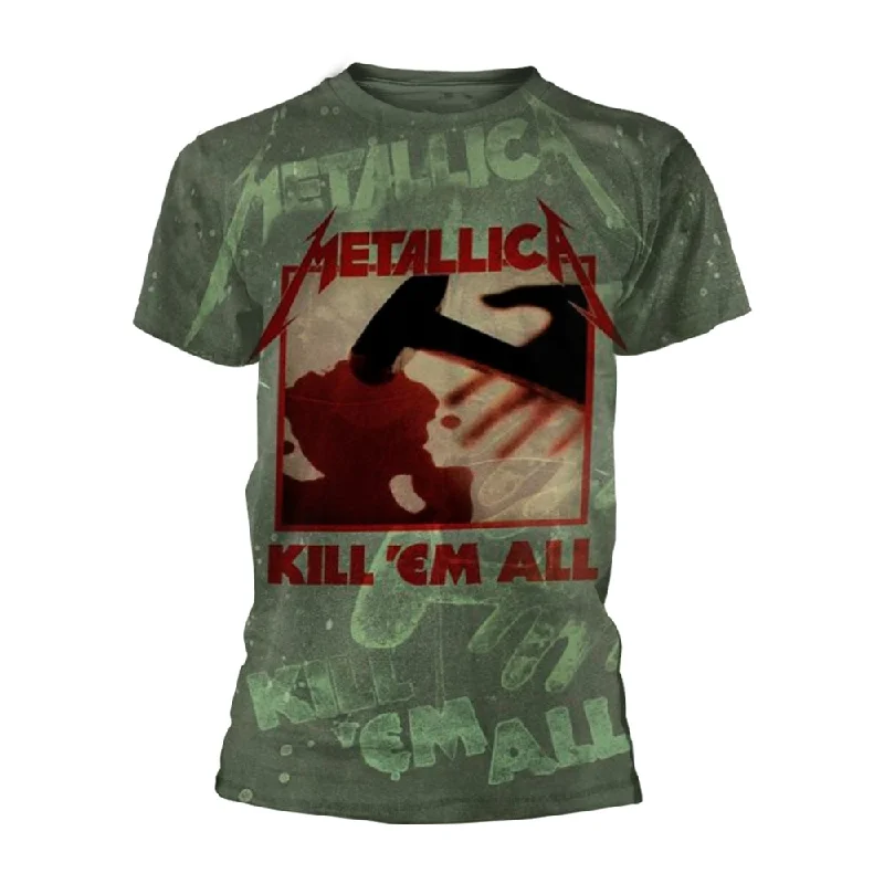 Metallica Unisex T-shirt: Kill 'Em All (All Over) (back print) Zippered Front Buttoned Front Snap Front Metallica Unisex T-shirt: Kill 'Em All (All Over) (back print) Zippered Front Buttoned Front Snap Front