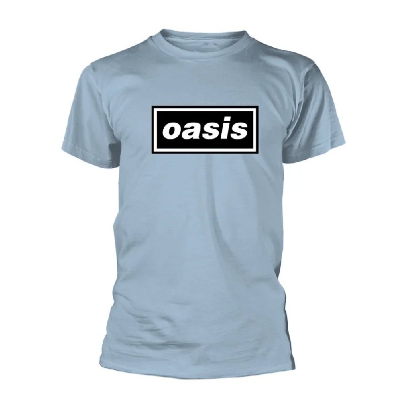 Oasis Unisex T-shirt: Decca Logo (Light Blue) Terry Blend Velvet Blend Canvas Blend