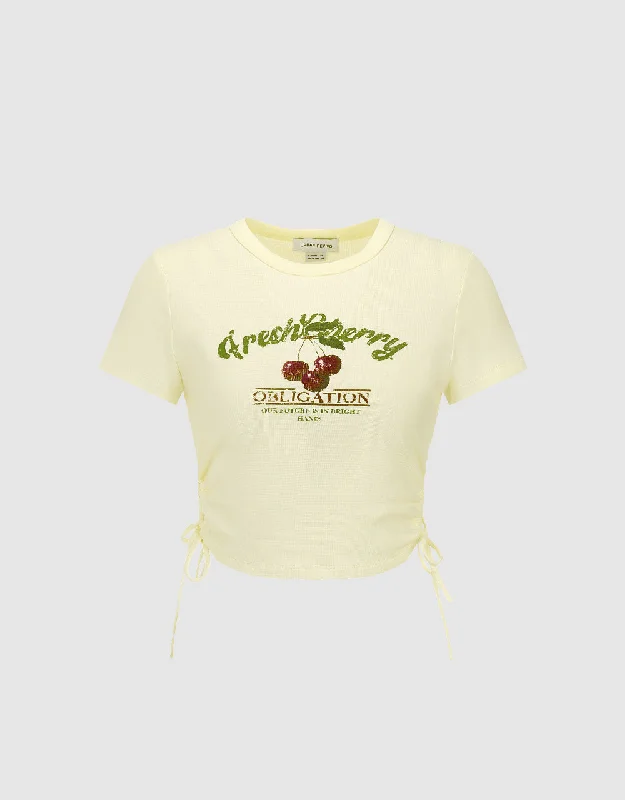 Printed Crew Neck T-Shirt Casual Formal Business