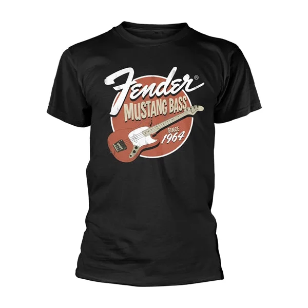 Fender Unisex T-shirt: Mustang Bass Solid Print Embellished