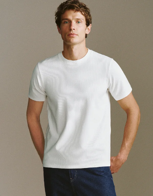 Crew Neck Knited T-Shirt Striped Floral Plaid