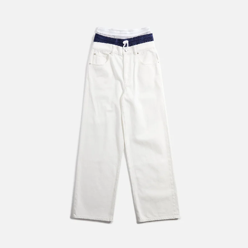 T by Alexander Wang Pre-Styled Tri-Layer 5 Pocket Jean - White Stylish High-Waist Jeans T by Alexander Wang Pre-Styled Tri-Layer 5 Pocket Jean - White Stylish High-Waist Jeans