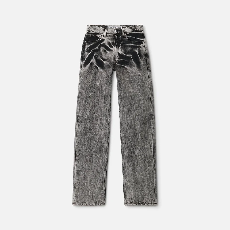 T by Alexander Wang Embroidered EZ Logo Relaxed Jean - Black Acid Stylish Cargo Style Jeans T by Alexander Wang Embroidered EZ Logo Relaxed Jean - Black Acid Stylish Cargo Style Jeans