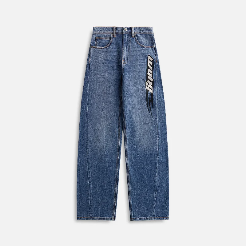 T by Alexander Wang Embroidered Logo Balloon Jean - Tumbled Indigo Trendy Plus Size Jeans T by Alexander Wang Embroidered Logo Balloon Jean - Tumbled Indigo Trendy Plus Size Jeans