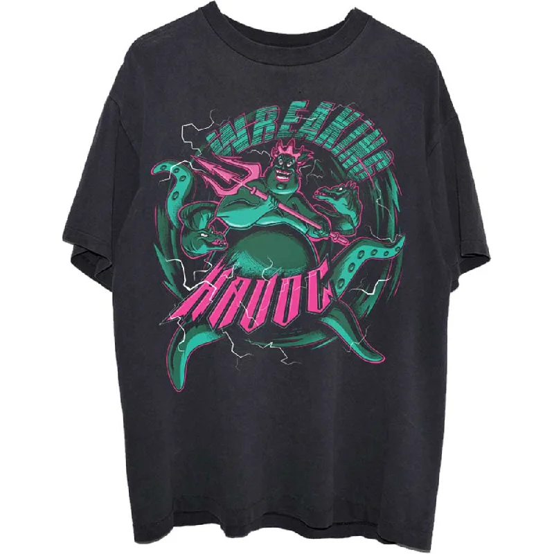 Disney | Official Band T-Shirt | Little Mermaid Ursula Wreaking Havoc Striped Floral Plaid Disney | Official Band T-Shirt | Little Mermaid Ursula Wreaking Havoc Striped Floral Plaid