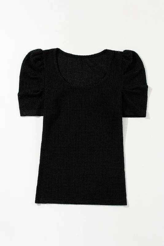 Women's Fashionable Black T-Shirt Anti-Shrink Durable Soft