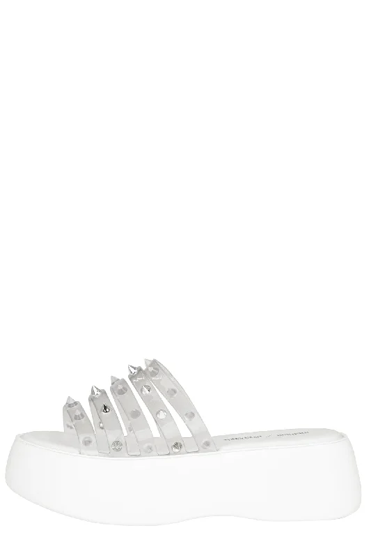 Jean Paul Gaultier Melissa Becky Punk Love in White Comfortable Drawstring Waist Jeans Jean Paul Gaultier Melissa Becky Punk Love in White Comfortable Drawstring Waist Jeans