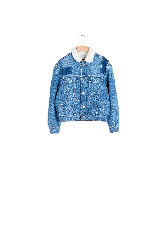 Veste en jean doublée Casual Distressed Skinny Jeans