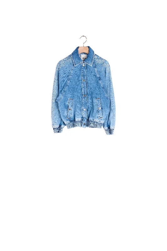 Blouson en jean orné de strass Comfortable Full-Length Denim Jeans