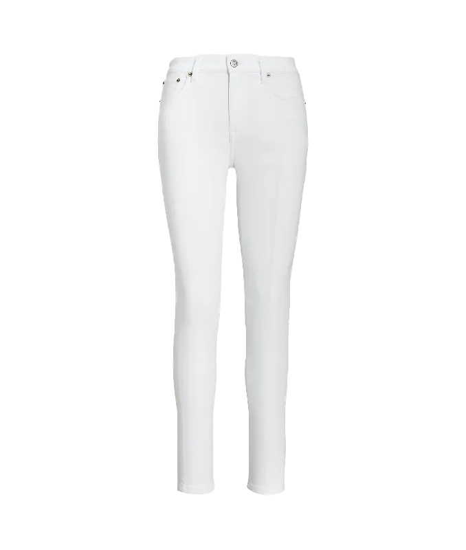 High-rise Skinny Ankle Jean - White Trendy Wide-Legged High-Waist Jeans