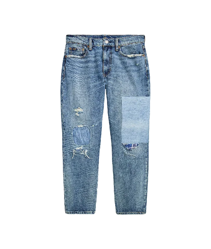 Relaxed Tapered Jean - Blue Cozy Relaxed Fit Denim Jeans