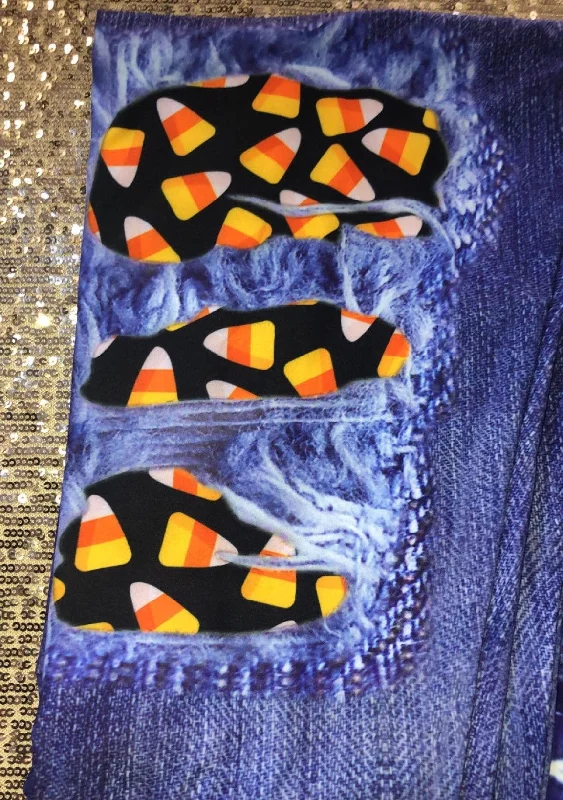 Jean Style with Candy Corn Holes Comfortable Zip-Fly Denim Jeans