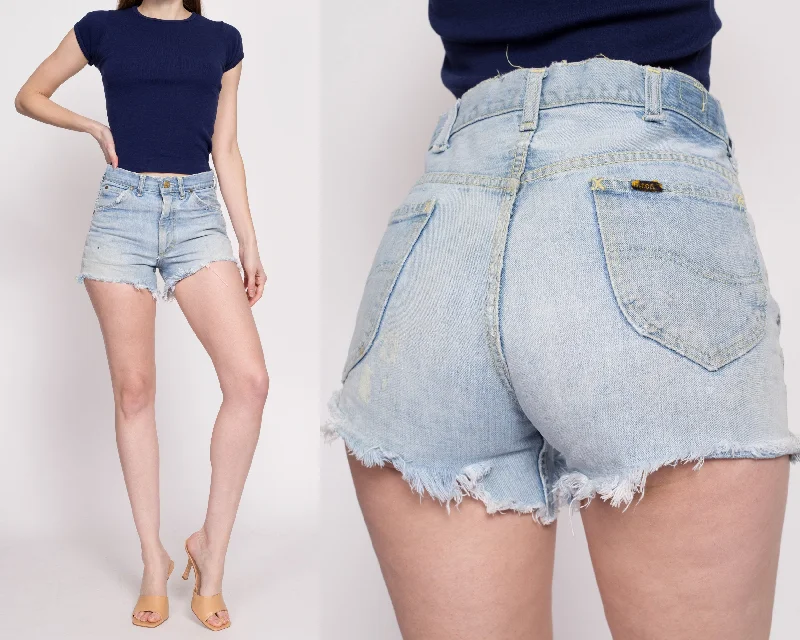 60s 70s Lee Riders Cut Off Jean Shorts - 29" Waist Casual Bootcut Ripped Jeans