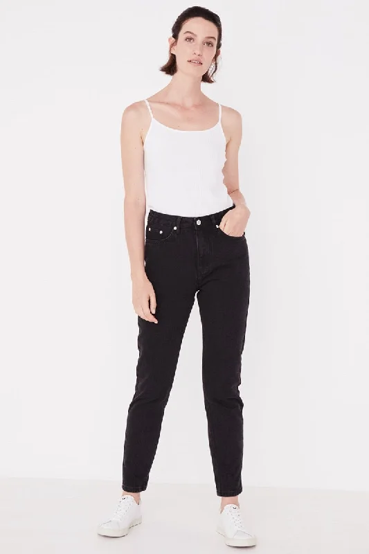 Assembly Label - High Waist Rigid Jean - Black Casual High-Waisted Bootcut Jeans