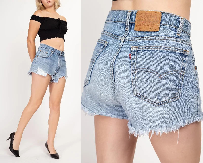 Large 80s Levis Cut Off Jean Shorts 32.5" Trendy Cut-Off Denim Shorts