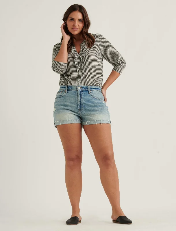 Lucky Brand Boyfriend Jean Short Sicily Ct Fashionable Distressed Jeans