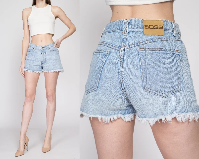 Small 90s Boss Light Wash Jean Shorts Trendy Skinny High-Waist Jeans