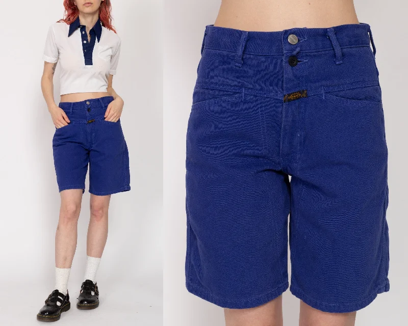 XS 90s Marithe Francois Girbaud Royal Blue Jean Shorts 25" Fashionable Distressed Jeans