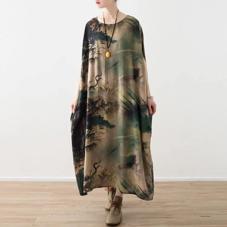 2018 prints chiffon maxi dress oversize o neck chiffon maxi dress Elegant short sleeve maxi dresses Comfortable Flowy Maxi Dress 2018 prints chiffon maxi dress oversize o neck chiffon maxi dress Elegant short sleeve maxi dresses Comfortable Flowy Maxi Dress