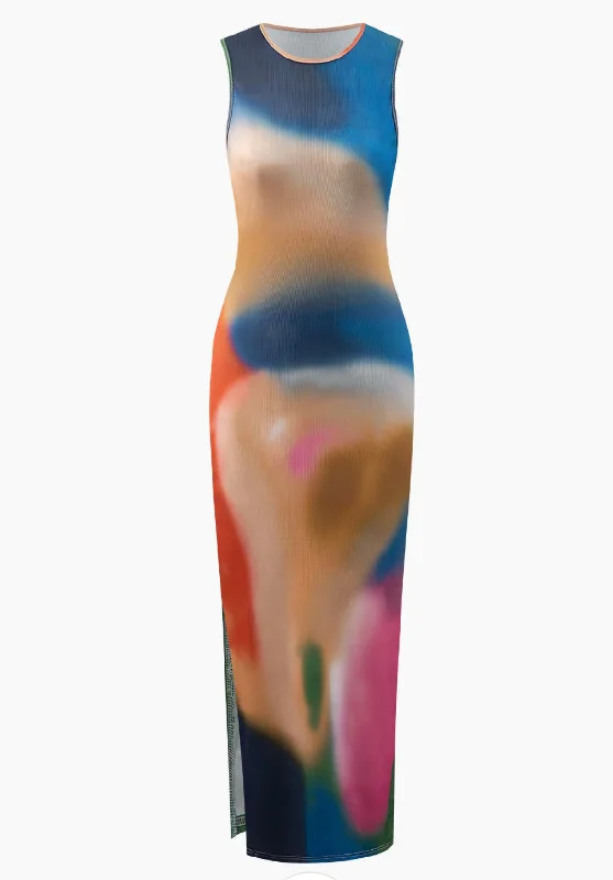 A&A Aura Maxi Dress Elegant Pleated Maxi Dress