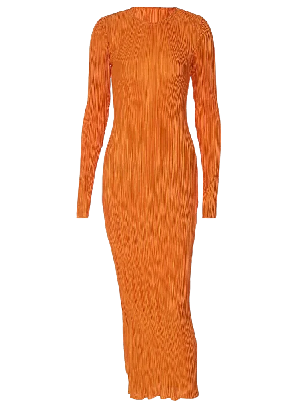 A&A Crimped Plissé Maxi Dress Stylish Boho Maxi Dress