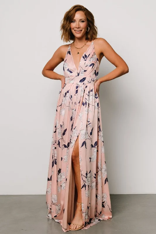 Brylee Maxi Dress | Blush Floral Comfortable Casual Maxi Dress