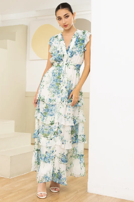 CECILE MAXI DRESS Stylish One-Shoulder Maxi Dress