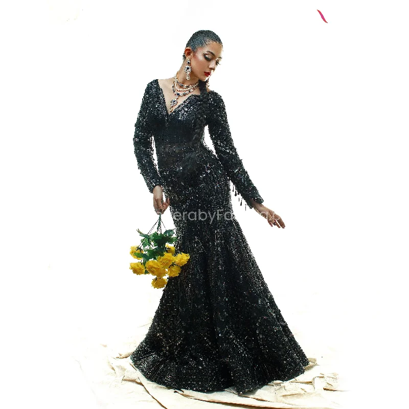 Latest Bridal Maxi Dress Pakistani in Black #BS502 Comfortable Ruffle Hem Maxi Dress Latest Bridal Maxi Dress Pakistani in Black #BS502 Comfortable Ruffle Hem Maxi Dress
